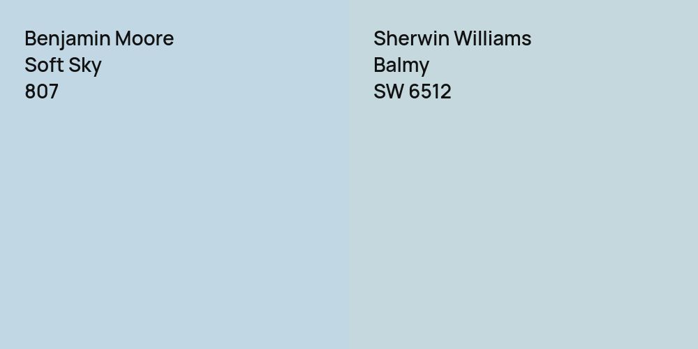 Benjamin Moore Soft Sky vs. Sherwin Williams Balmy