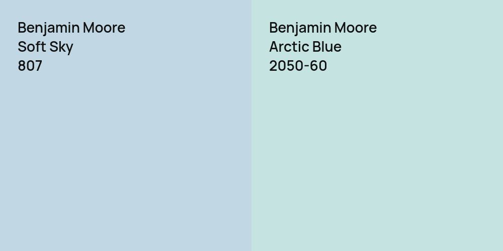 Benjamin Moore Soft Sky vs. Benjamin Moore Arctic Blue