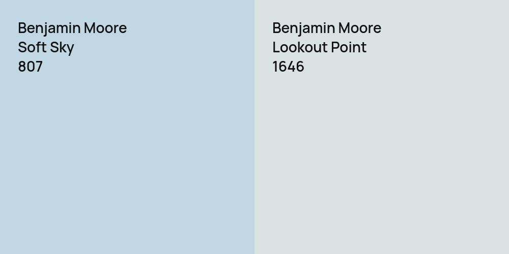 Benjamin Moore Soft Sky vs. Benjamin Moore Lookout Point