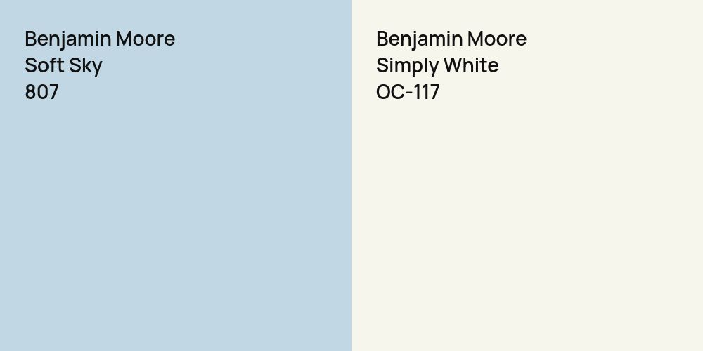 Benjamin Moore Soft Sky vs. Benjamin Moore Simply White