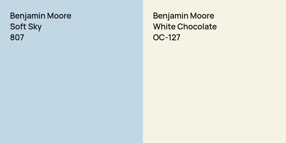 Benjamin Moore Soft Sky vs. Benjamin Moore White Chocolate