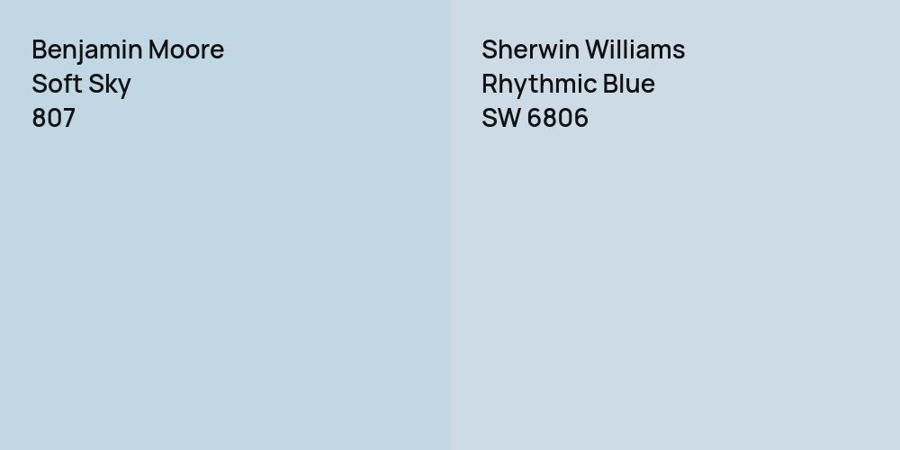 Benjamin Moore Soft Sky vs. Sherwin Williams Rhythmic Blue