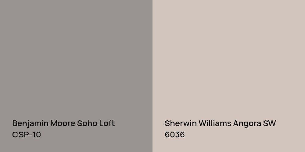 Benjamin Moore Soho Loft vs. Sherwin Williams Angora