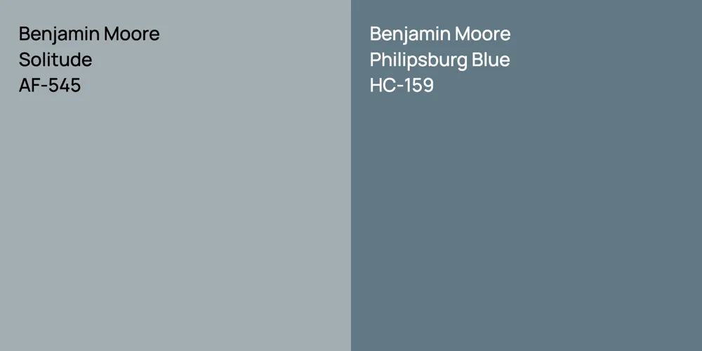 Benjamin Moore Solitude vs. Benjamin Moore Philipsburg Blue