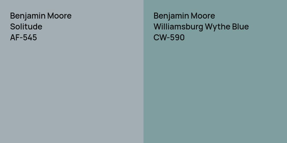 Benjamin Moore Solitude vs. Benjamin Moore Williamsburg Wythe Blue