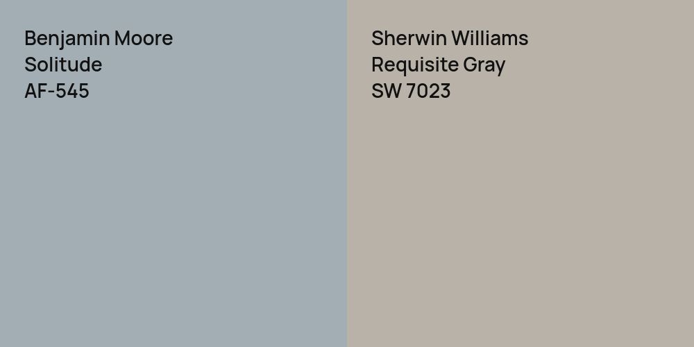 Benjamin Moore Solitude vs. Sherwin Williams Requisite Gray