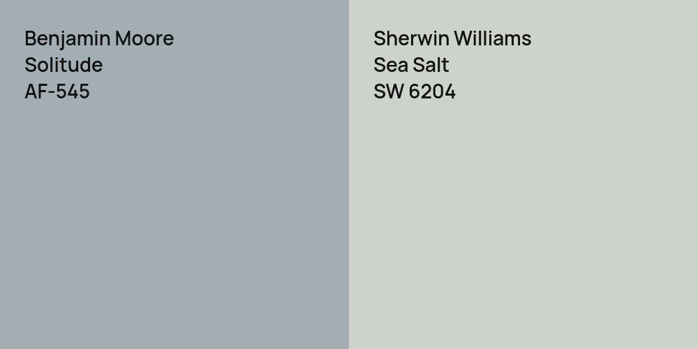 Benjamin Moore Solitude vs. Sherwin Williams Sea Salt