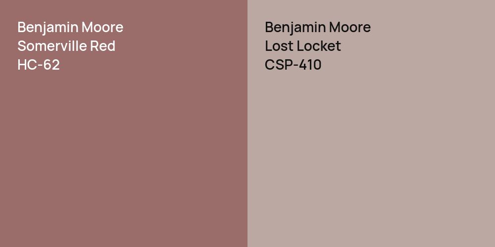 Benjamin Moore Somerville Red vs. Benjamin Moore Lost Locket