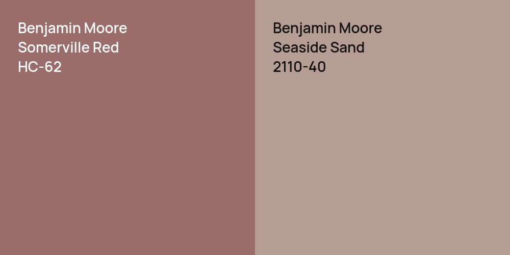 Benjamin Moore Somerville Red vs. Benjamin Moore Seaside Sand