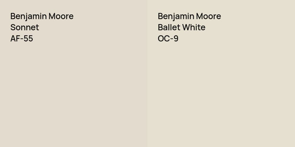 Benjamin Moore Sonnet vs. Benjamin Moore Ballet White