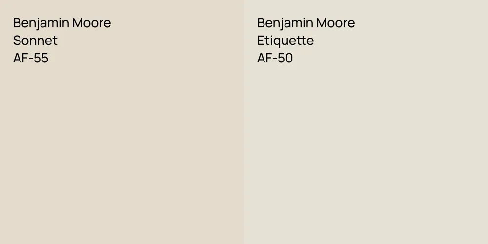 Benjamin Moore Sonnet vs. Benjamin Moore Etiquette