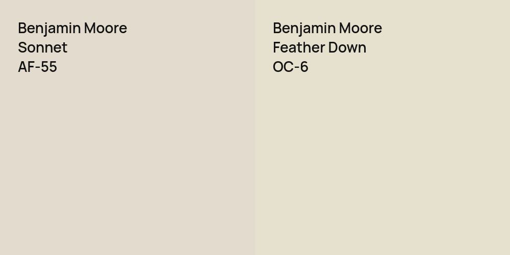 Benjamin Moore Sonnet vs. Benjamin Moore Feather Down