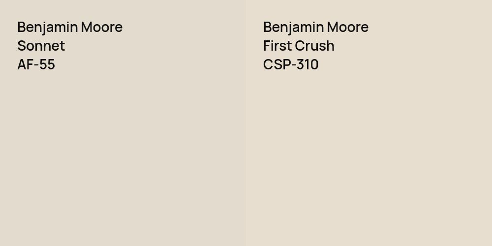 Benjamin Moore Sonnet vs. Benjamin Moore First Crush