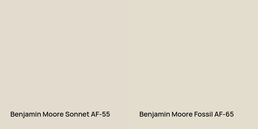 Benjamin Moore Sonnet vs. Benjamin Moore Fossil