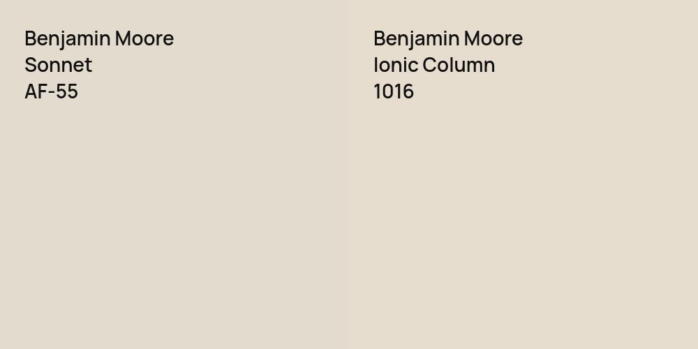 Benjamin Moore Sonnet vs. Benjamin Moore Ionic Column