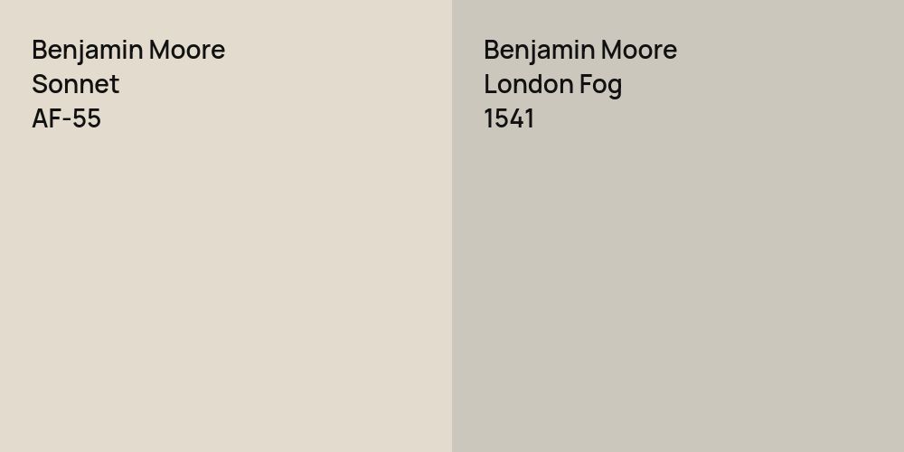 Benjamin Moore Sonnet vs. Benjamin Moore London Fog