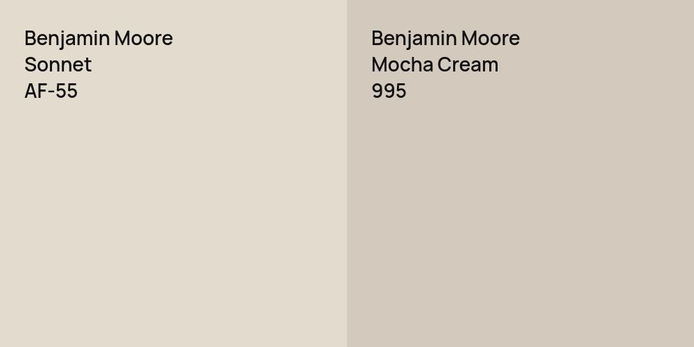 Benjamin Moore Sonnet vs. Benjamin Moore Mocha Cream