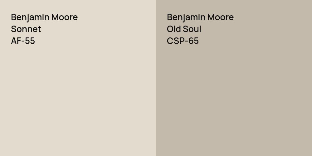 Benjamin Moore Sonnet vs. Benjamin Moore Old Soul