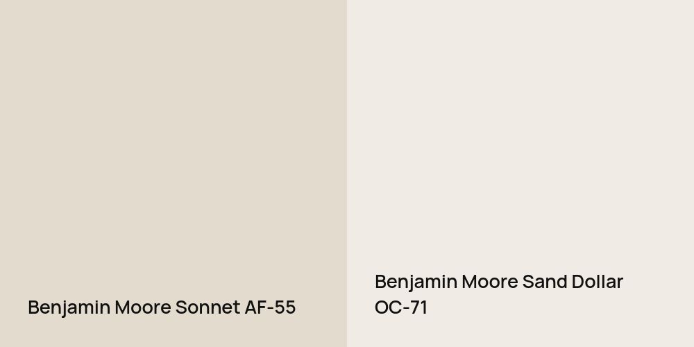 Benjamin Moore Sonnet vs. Benjamin Moore Sand Dollar