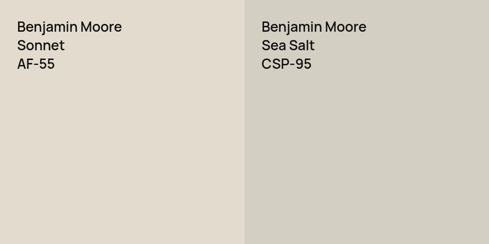 Benjamin Moore Sonnet vs. Benjamin Moore Sea Salt