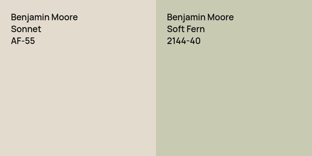 Benjamin Moore Sonnet vs. Benjamin Moore Soft Fern