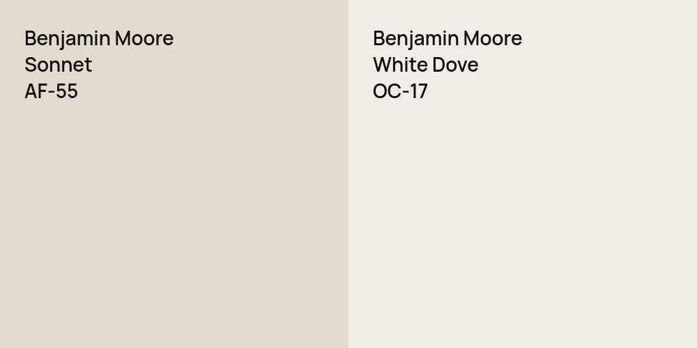 Benjamin Moore Sonnet vs. Benjamin Moore White Dove