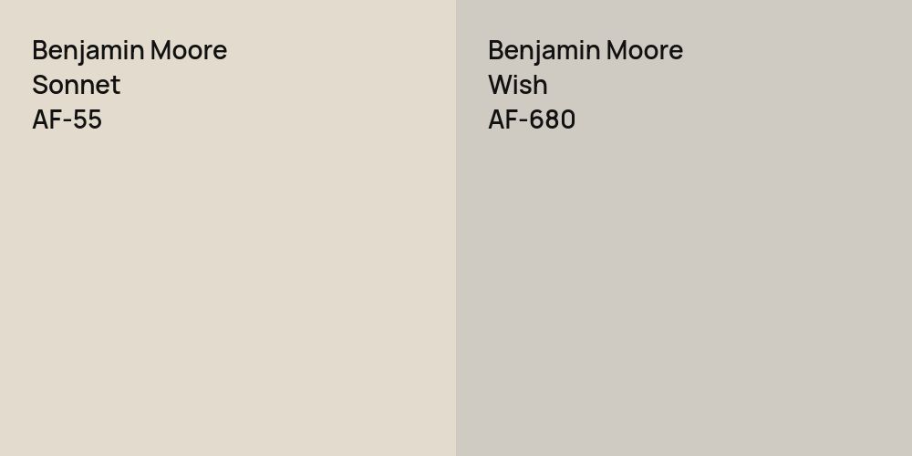 Benjamin Moore Sonnet vs. Benjamin Moore Wish