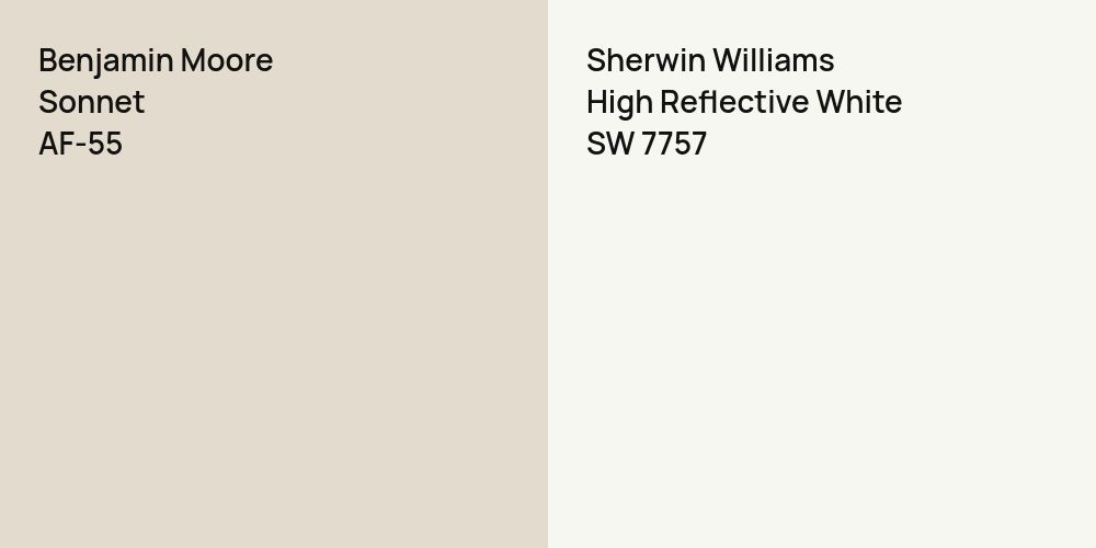 Benjamin Moore Sonnet vs. Sherwin Williams High Reflective White