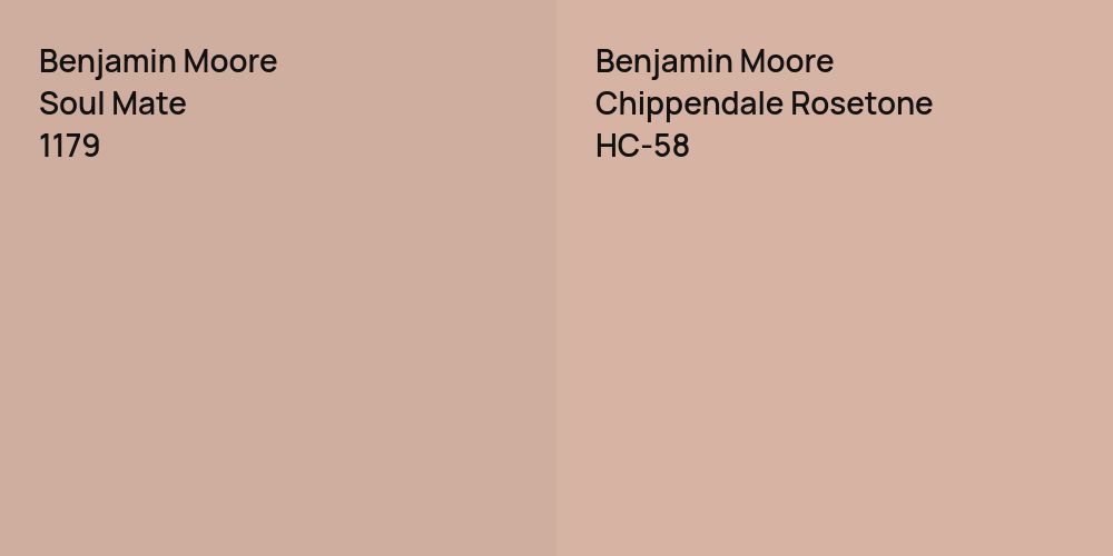 Benjamin Moore Soul Mate vs. Benjamin Moore Chippendale Rosetone