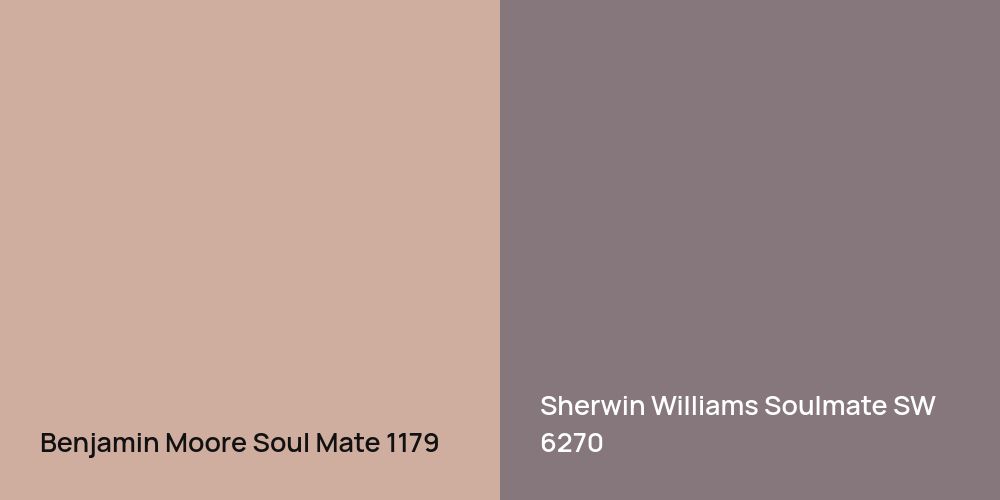 Benjamin Moore Soul Mate vs. Sherwin Williams Soulmate