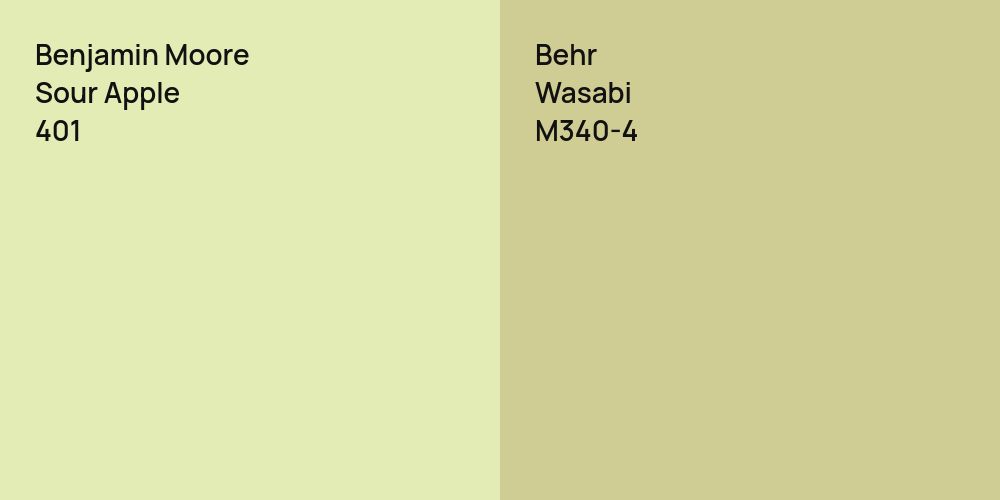 Benjamin Moore Sour Apple vs. Behr Wasabi