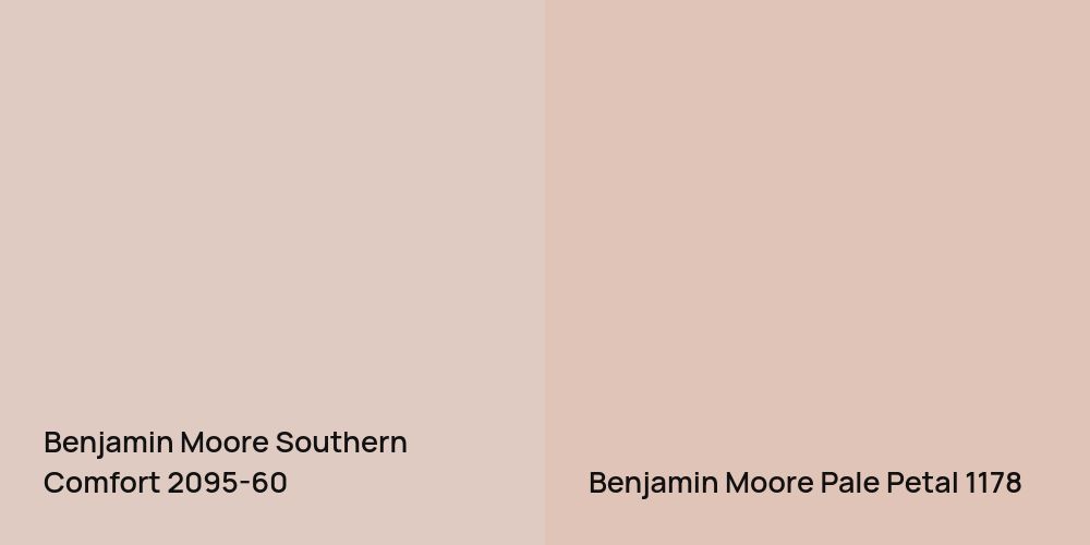 Benjamin Moore Southern Comfort vs. Benjamin Moore Pale Petal