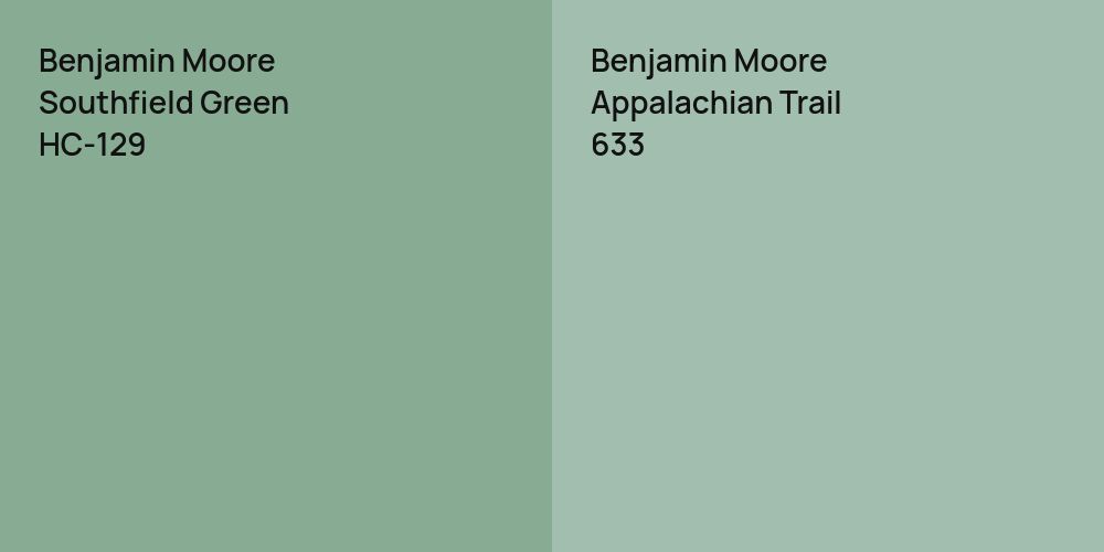 Benjamin Moore Southfield Green vs. Benjamin Moore Appalachian Trail