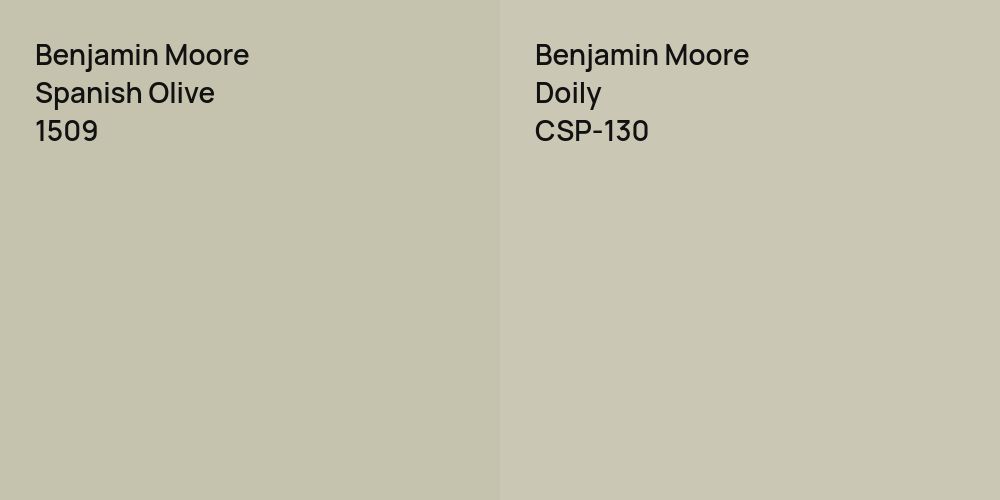 Benjamin Moore Spanish Olive vs. Benjamin Moore Doily