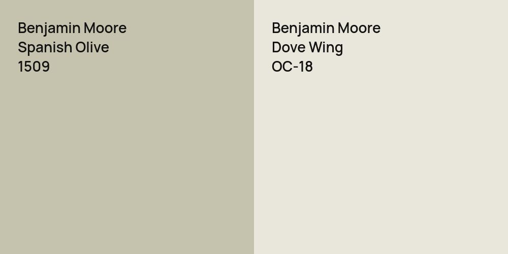 Benjamin Moore Spanish Olive vs. Benjamin Moore Dove Wing