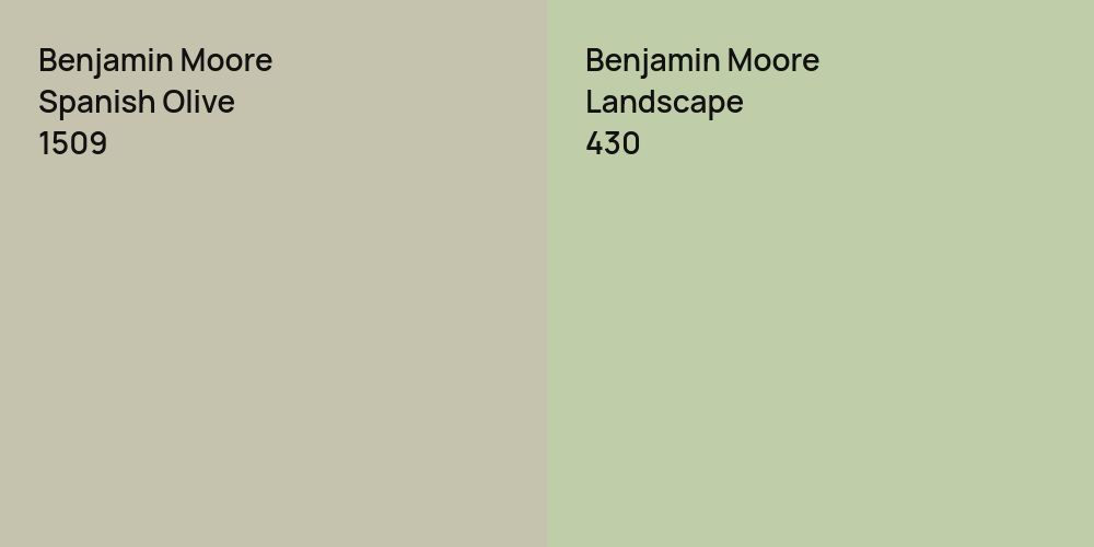 Benjamin Moore Spanish Olive vs. Benjamin Moore Landscape