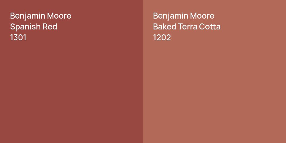 Benjamin Moore Spanish Red vs. Benjamin Moore Baked Terra Cotta