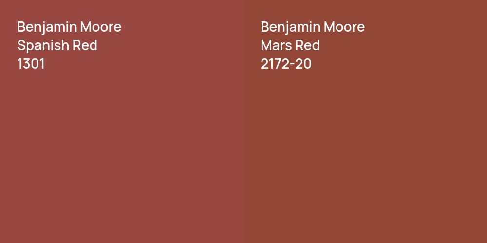 Benjamin Moore Spanish Red vs. Benjamin Moore Mars Red