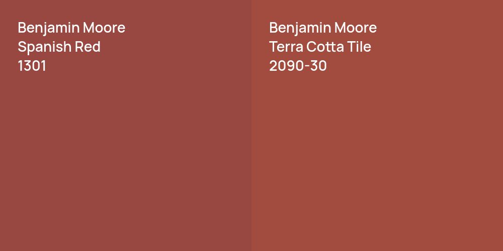 Benjamin Moore Spanish Red vs. Benjamin Moore Terra Cotta Tile