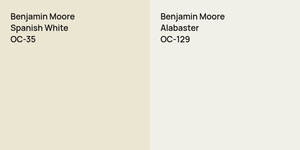 Benjamin Moore Spanish White vs. Benjamin Moore Alabaster