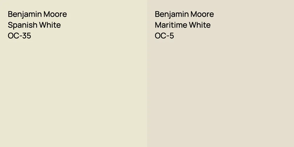 Benjamin Moore Spanish White vs. Benjamin Moore Maritime White