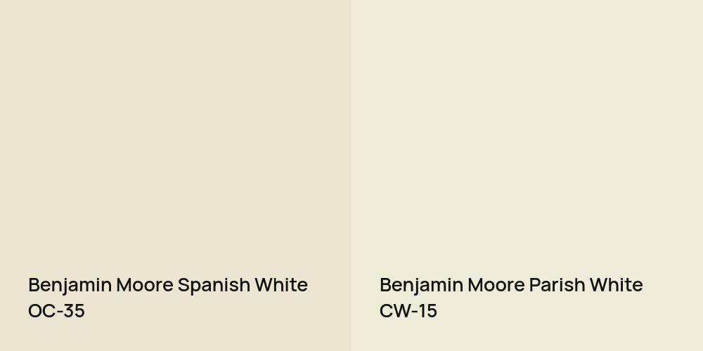 Benjamin Moore Spanish White vs. Benjamin Moore Parish White