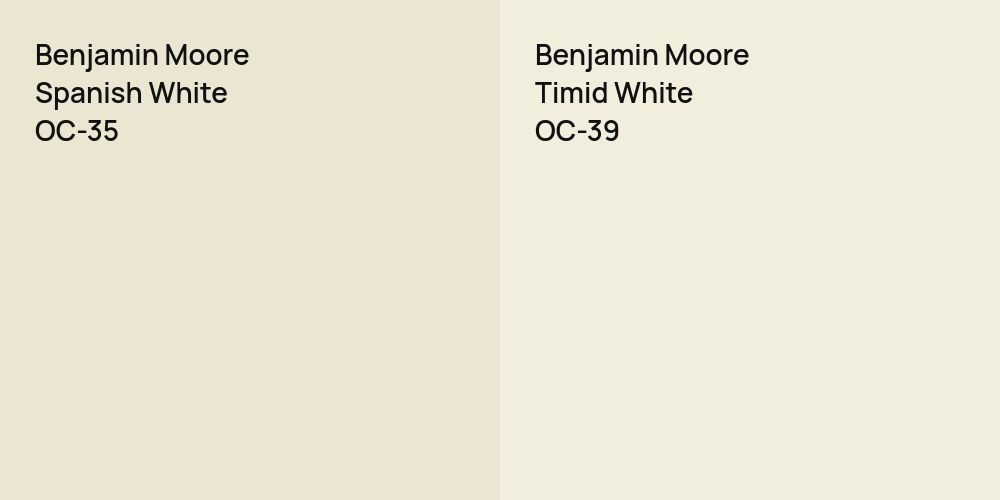 Benjamin Moore Spanish White vs. Benjamin Moore Timid White