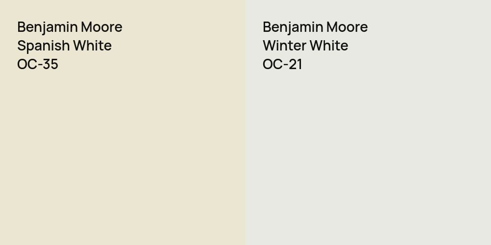 Benjamin Moore Spanish White vs. Benjamin Moore Winter White