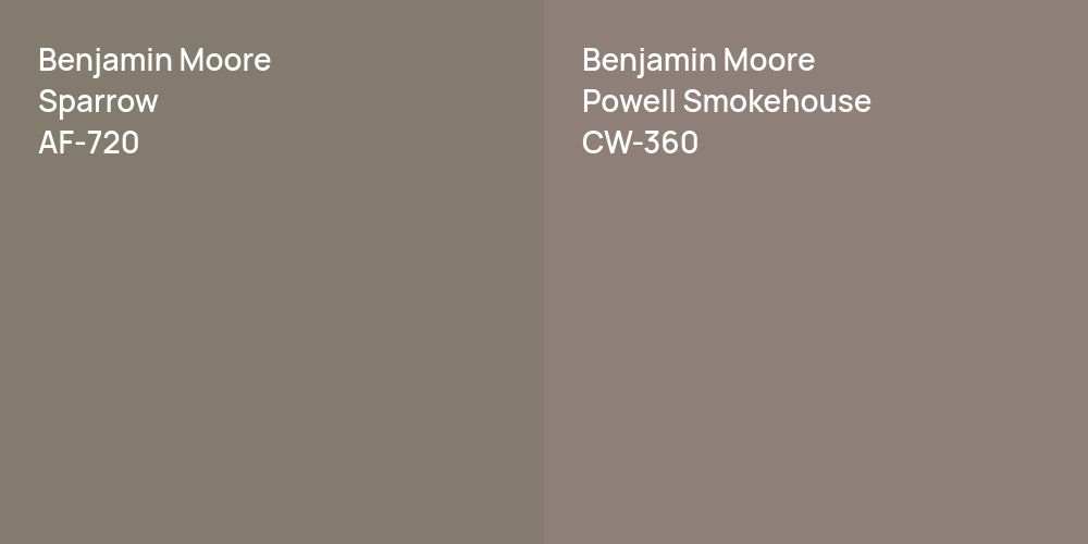 Benjamin Moore Sparrow vs. Benjamin Moore Powell Smokehouse