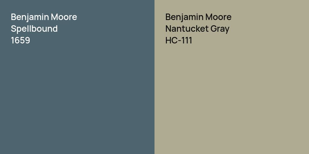 Benjamin Moore Spellbound vs. Benjamin Moore Nantucket Gray