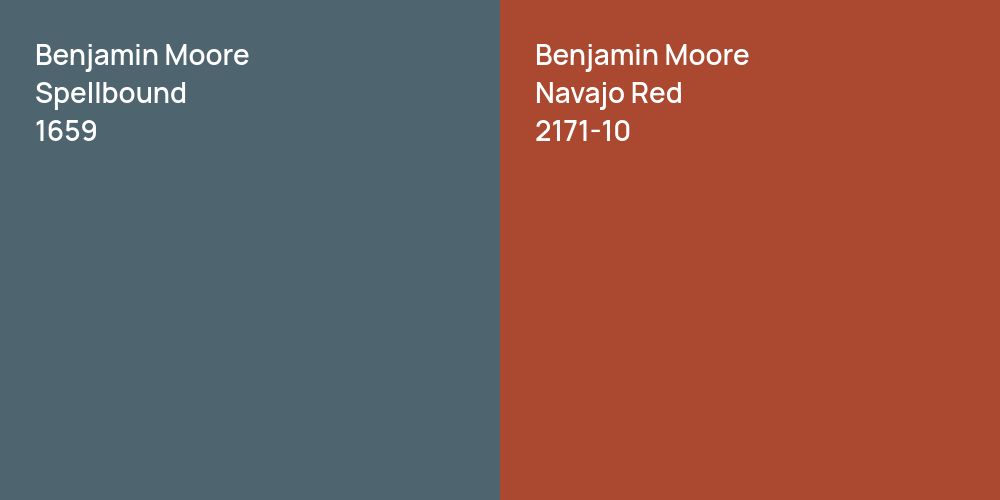 Benjamin Moore Spellbound vs. Benjamin Moore Navajo Red