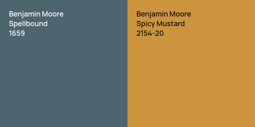 Benjamin Moore Spellbound vs. Benjamin Moore Spicy Mustard