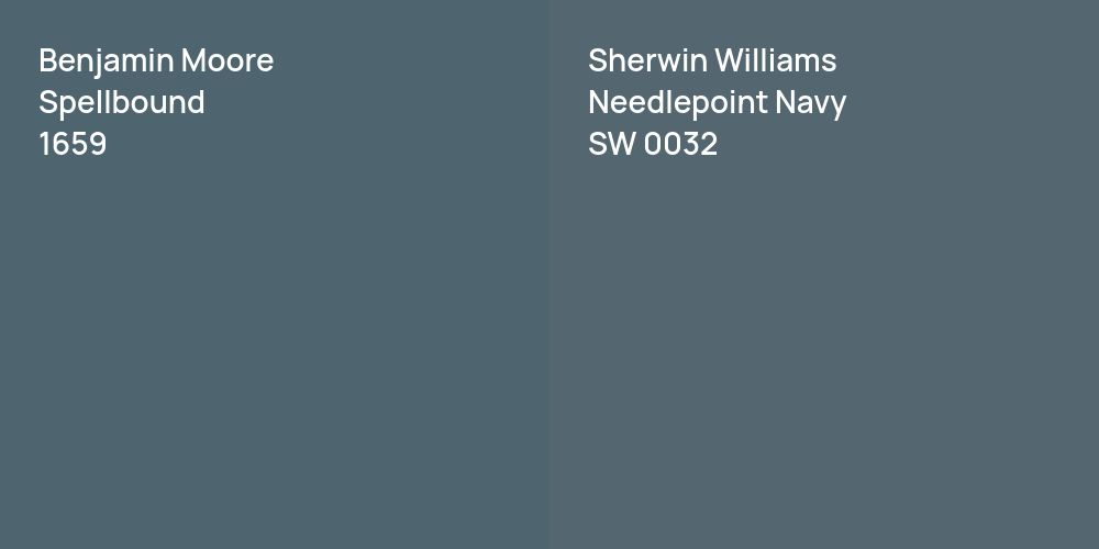 Benjamin Moore Spellbound vs. Sherwin Williams Needlepoint Navy