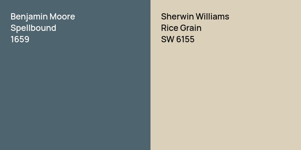 Benjamin Moore Spellbound vs. Sherwin Williams Rice Grain